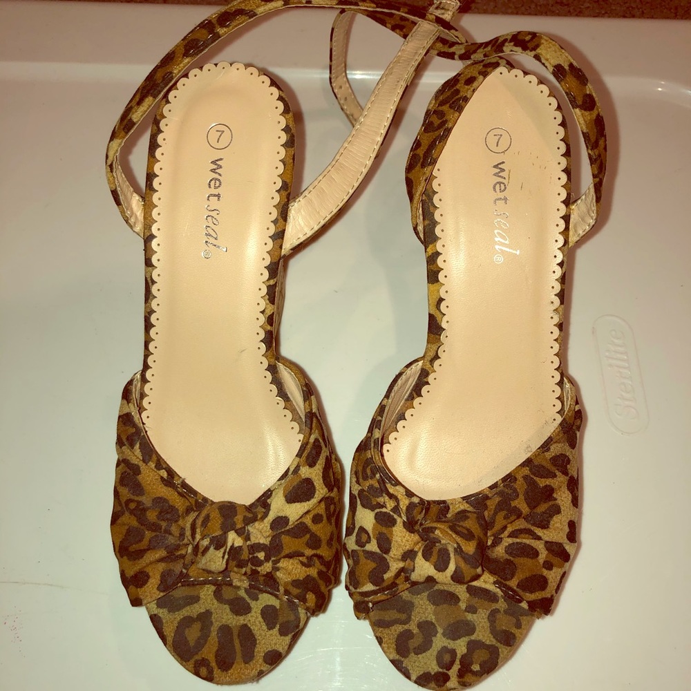 Wet Seal Leopard Wedges